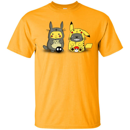 Pikachu Cosplay Totoro And Totoro Cosplay Pikachu T-shirt Gold