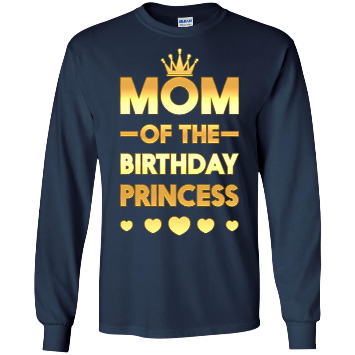 Mom Of The Birthday Princess Family T-shirt Navy