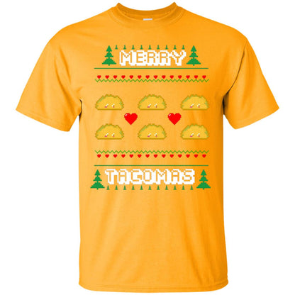 Merry Tacomas X-mas Gift Shirt For Taco Lovers Gold