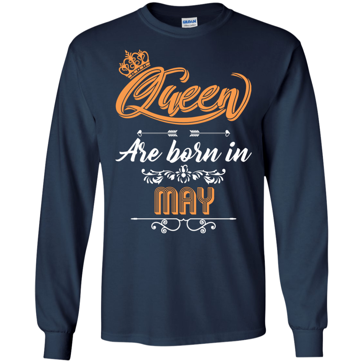 Brithday T-Shirt Queen Are Born In May Navy