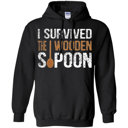 Spoon T-shirt I Survived The Wooden Spoon Black