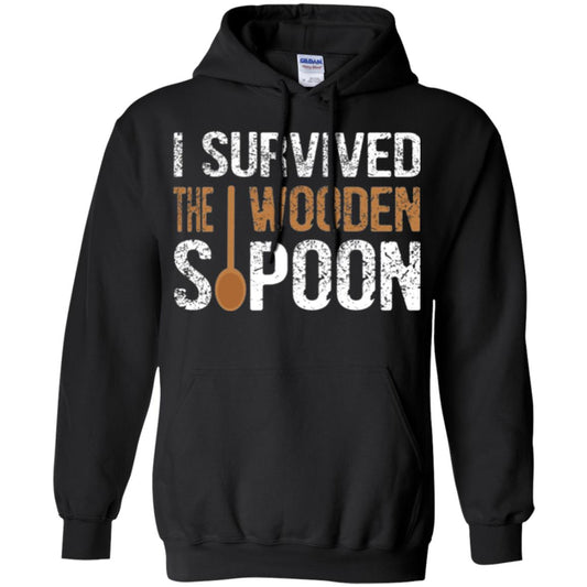 Spoon T-shirt I Survived The Wooden Spoon Black