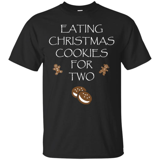 Christmas T-shirt Eating Christmas Cookies For Two Black