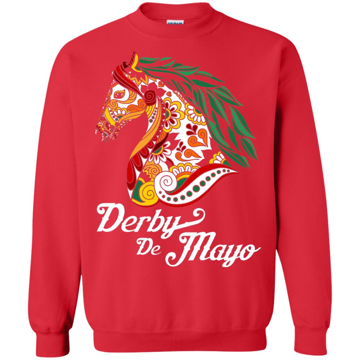 Derby Cinco De Mayo Floral Horse Race T-shirt Red