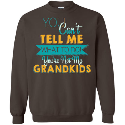 You Can't Tell Me What To Do You're Not My Grandkids Grandparents Gift Tshirt Dark Chocolate