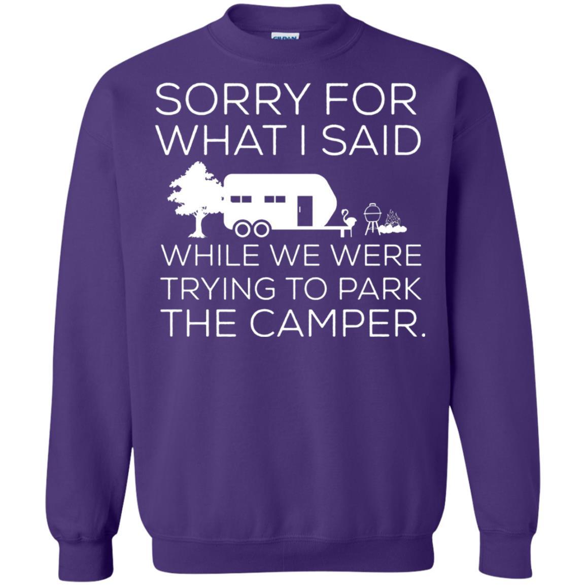 Camping T-shirt We Were Trying To Park The Camper Purple