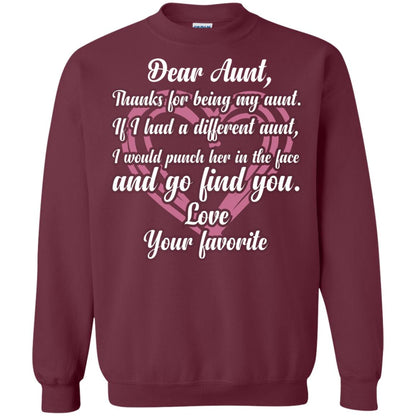 Dear Aunt Thank For Being My Aunt Family T-shirt Maroon