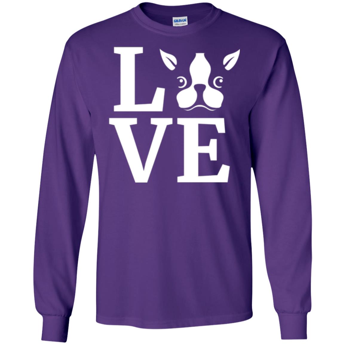 Dog Lovers T-shirt I Love My Boston Terrier Purple