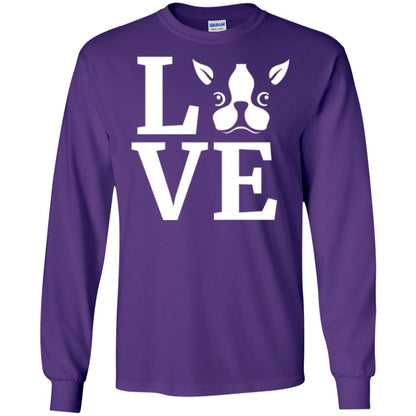Dog Lovers T-shirt I Love My Boston Terrier Purple