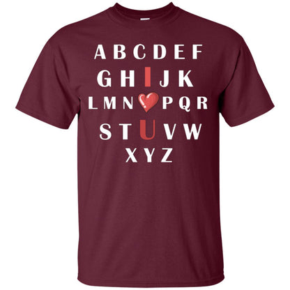 Alphabet I Love You T-shirt Maroon