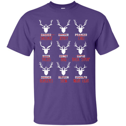 Christmas T-shirt Hunters All Of Santa's Reindeer Purple
