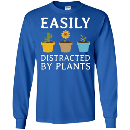 Easily Distracted By Plants Gardener Shirt Royal
