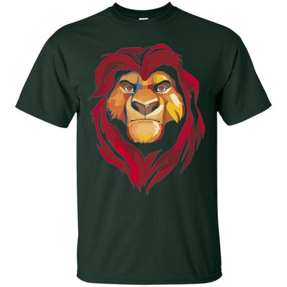 Cartoon Lover T-shirt Lion King Mufasa Geometrics Graphic Forest Green