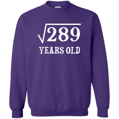 Brithday T-shirt Square Root Of 289 Purple