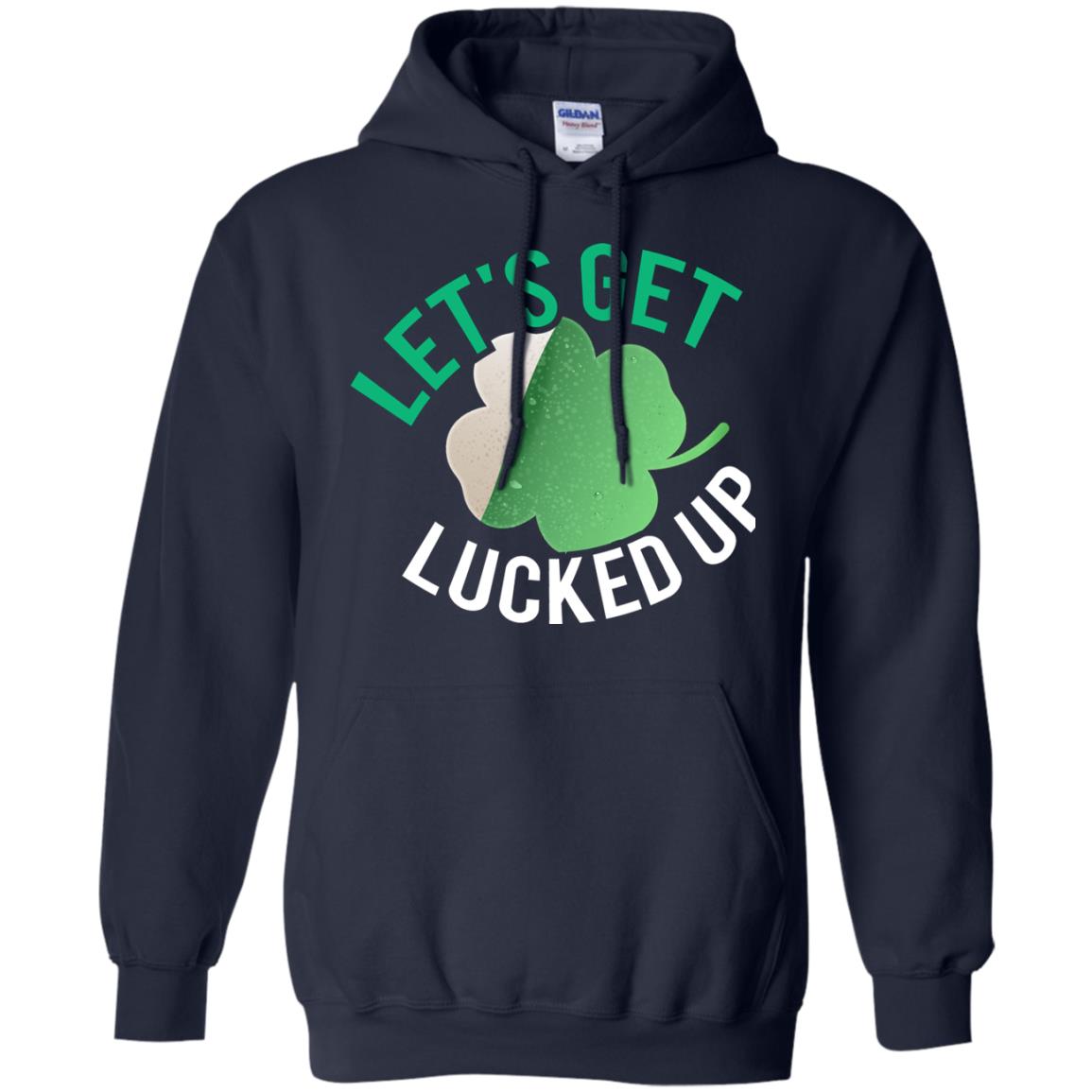 Let's Get Lucked Up Shamrocks Saint Patrick's Day T-shirt Navy