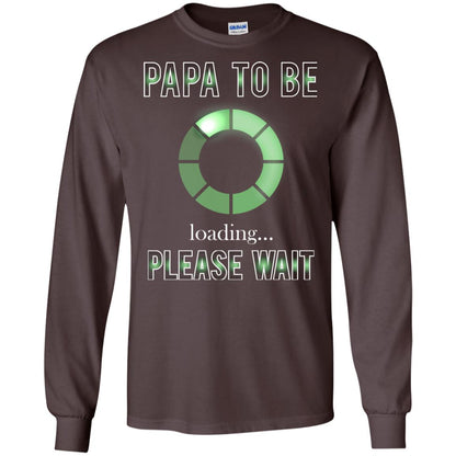 Papa To Be Loading Please Wait T-shirt Dark Chocolate