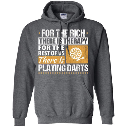 Dart Game T-shirt For The Rich There Is Therapy Playing Darts Dark Heather