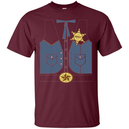 Western Cowboy Sheriff T-shirt Maroon