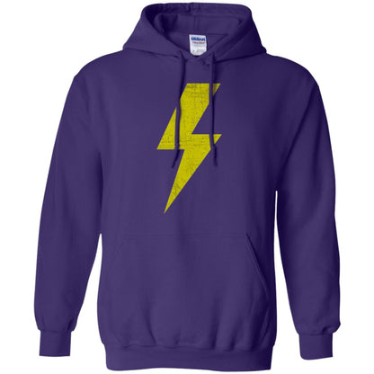 Retro Distressed Yellow Lighting Bolt T Shirt Purple