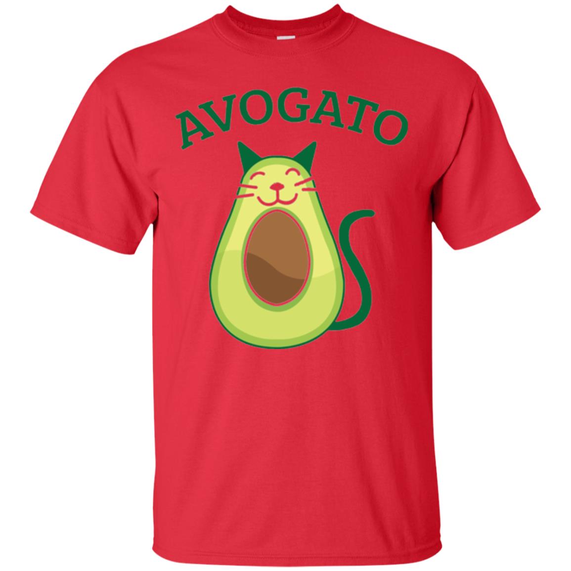 Avogato Avocado Cat Kitty Funny Meow T-shirt Red