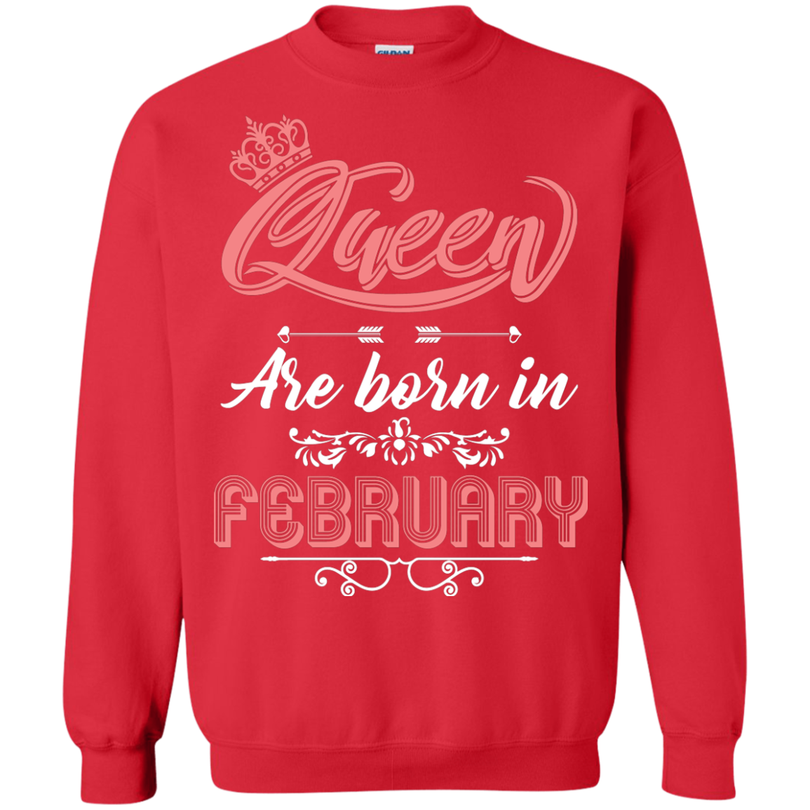 Brithday T-Shirt Queen Are Born In February Red