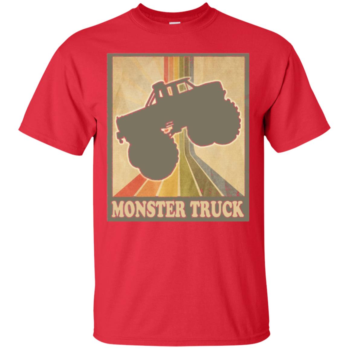 Vintage Big Size Truck Tee Retro Monster Truck T Shirt Red