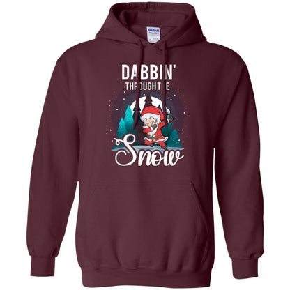 Christmas T-shirt Santa Claus Dabbing Through The Snow Maroon