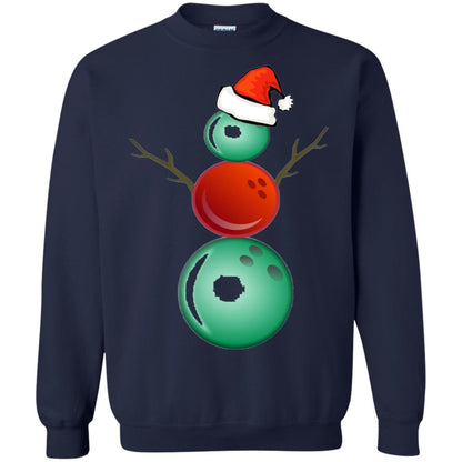 Funny Christmas Shirts Bowling Snowman Navy