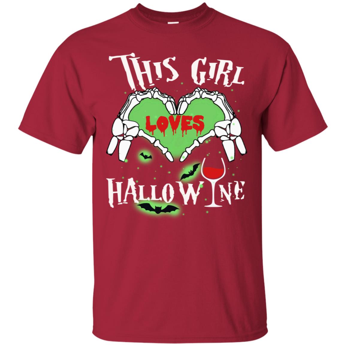 This Girl Loves Hallo-wine Funny Halloween Shirt For Wine Lovers Cardinal