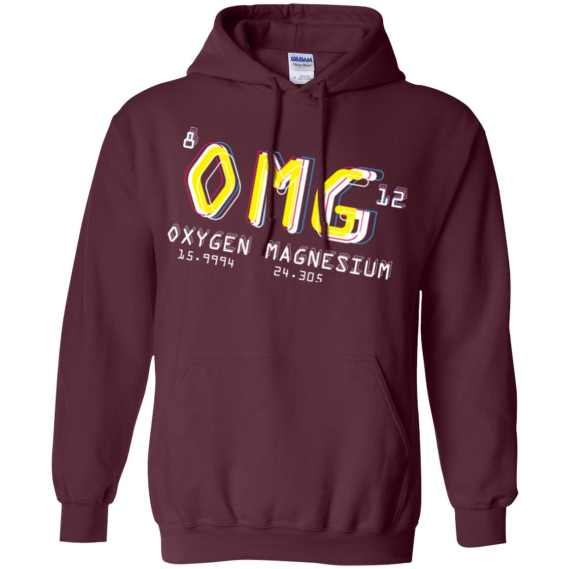 Funny Science Class T-shirt Omg Oxygen Magnesium Maroon
