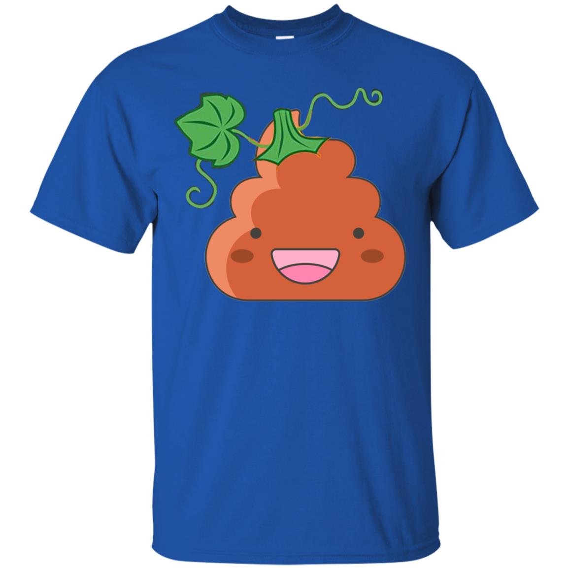 Poop Emoji Pumpkin Funny Halloween T-shirt Royal