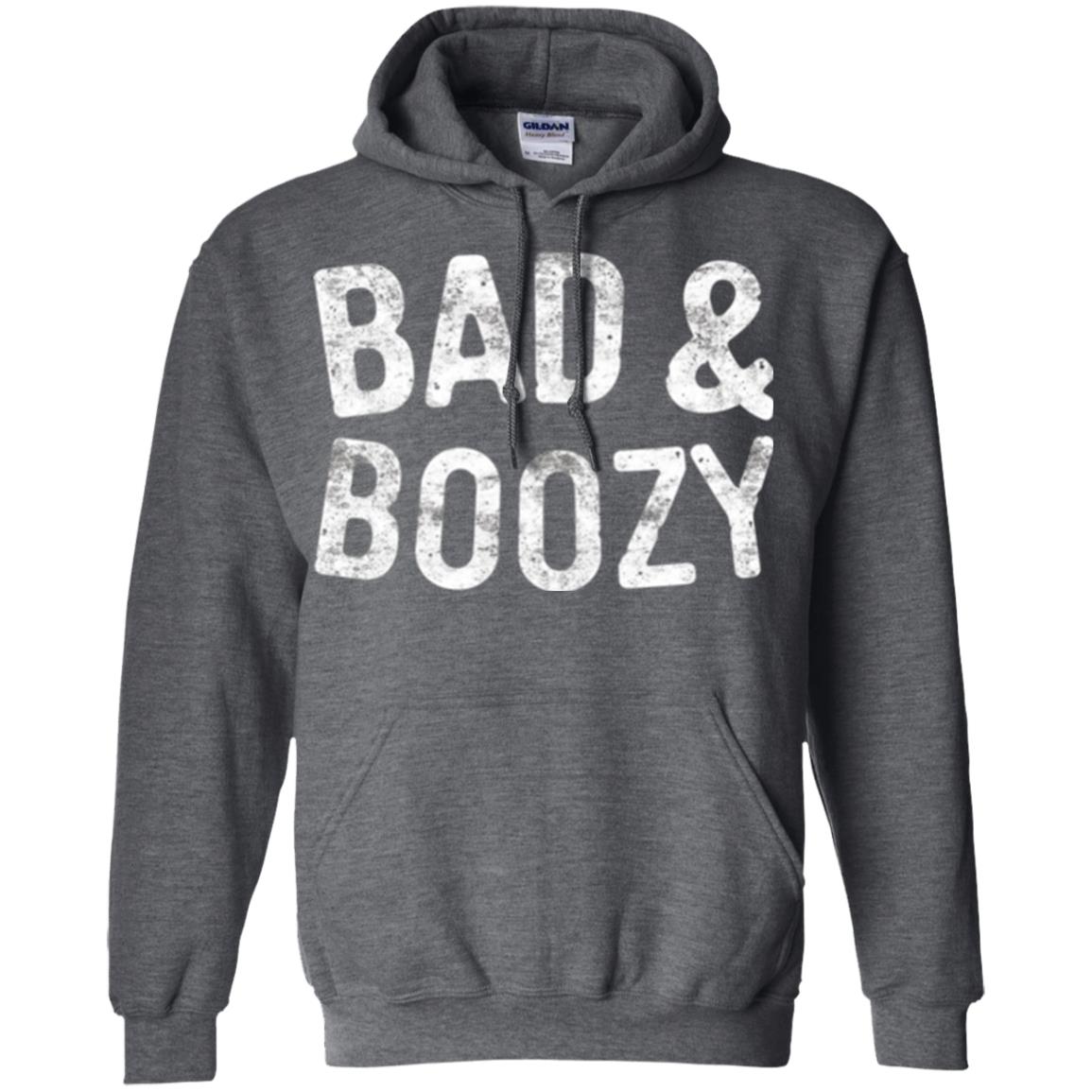 Funny Drinking T-shirt Bad And Boozy Dark Heather