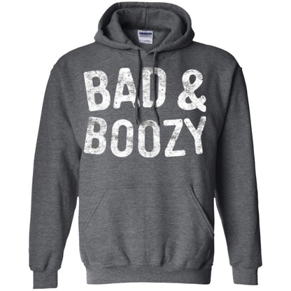 Funny Drinking T-shirt Bad And Boozy Dark Heather