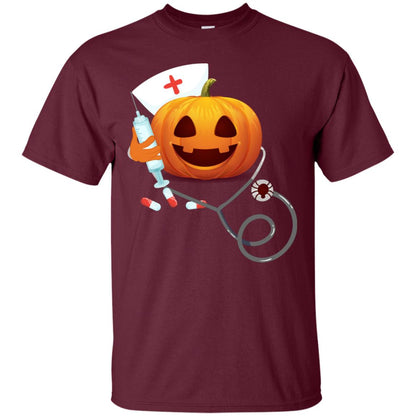 Pumpkin Nurse Nursing Halloween Gift Shirt Maroon