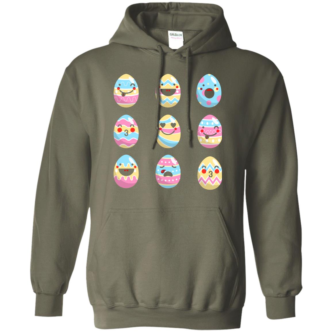 Egg Emoji Easter Happy Egg Hunt For Kids T-shirt Military Green