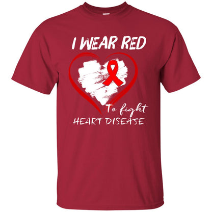 I Wear Red To Fight Heart Disease Shirt Cardinal