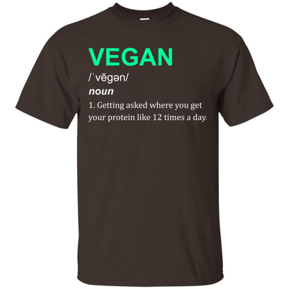 Vegan Shirt You Get Your Protein Like 12 Times A Day Dark Chocolate