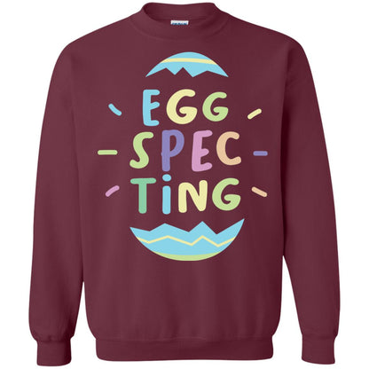 Eggspecting Funny Pregnancy Pregnant Easter Shirt Maroon