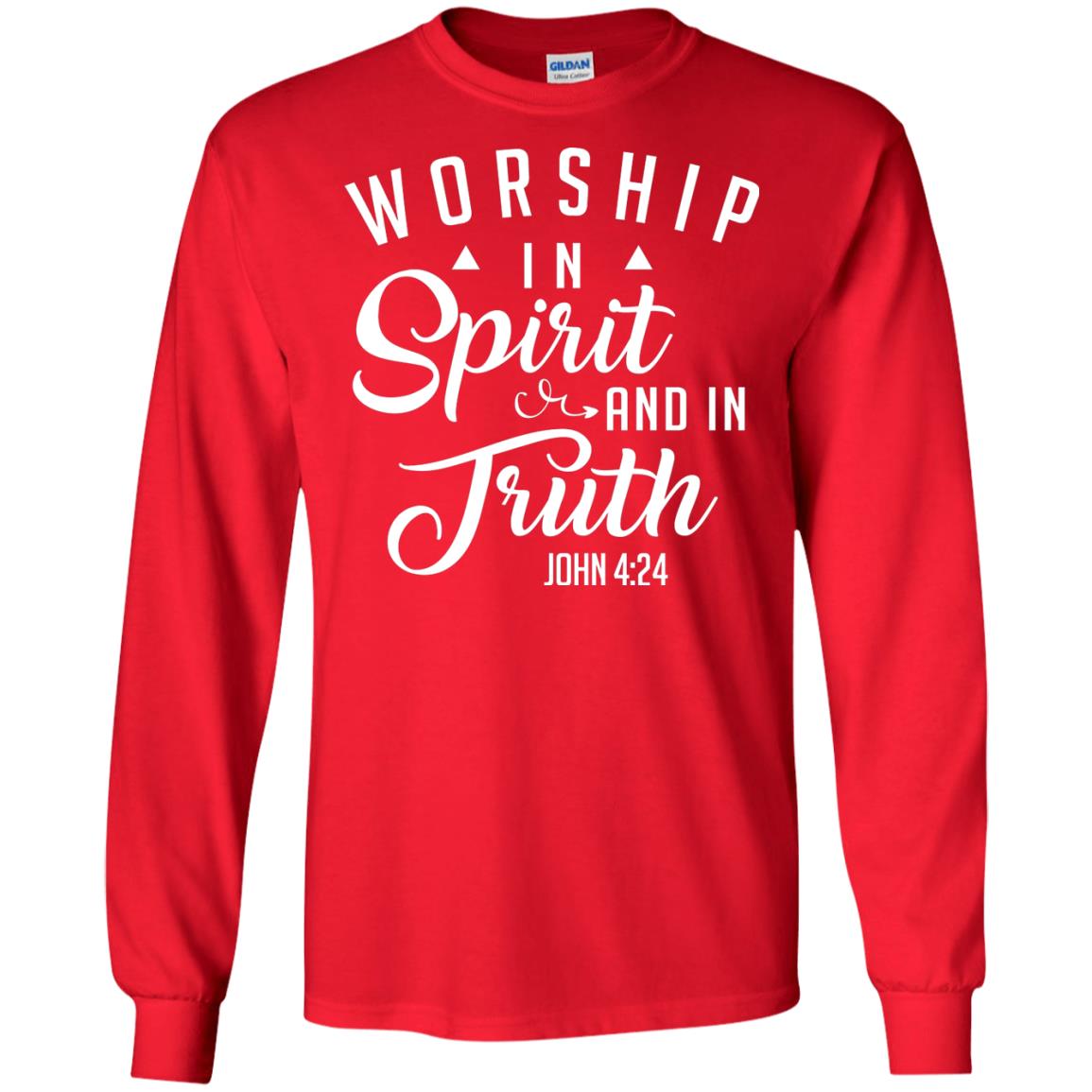 Christian T-shirt Worship In Spirit And In Truth Red