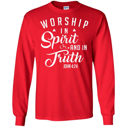 Christian T-shirt Worship In Spirit And In Truth Red