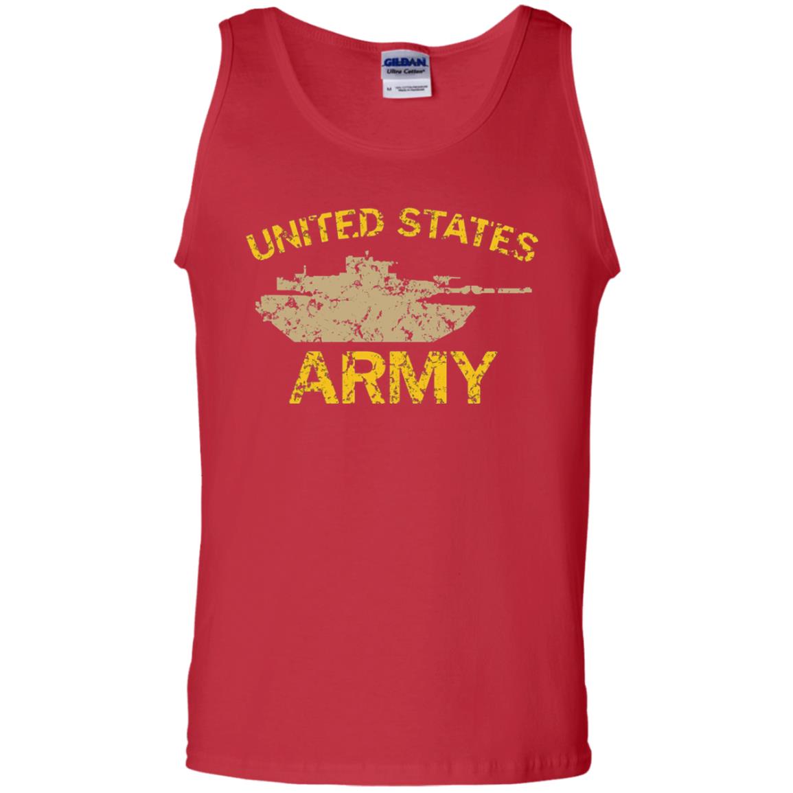 United States Army M1a2 Abrams Tusk Tank Grunge T-shirt Red
