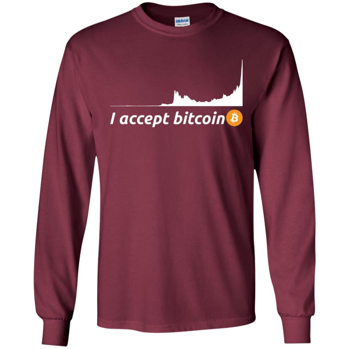 Cryptocurrency T-shirt I Accept Bitcoin Maroon