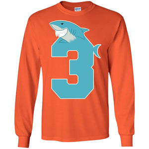 3rd Birthday Shark Party ShirtG240 Gildan LS Ultra Cotton T-Shirt