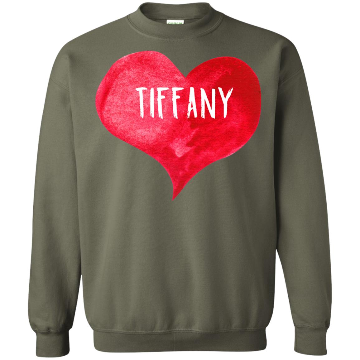 Valentine_s Day T-shirt I Love Tiffany Love Heart T-shirt Military Green