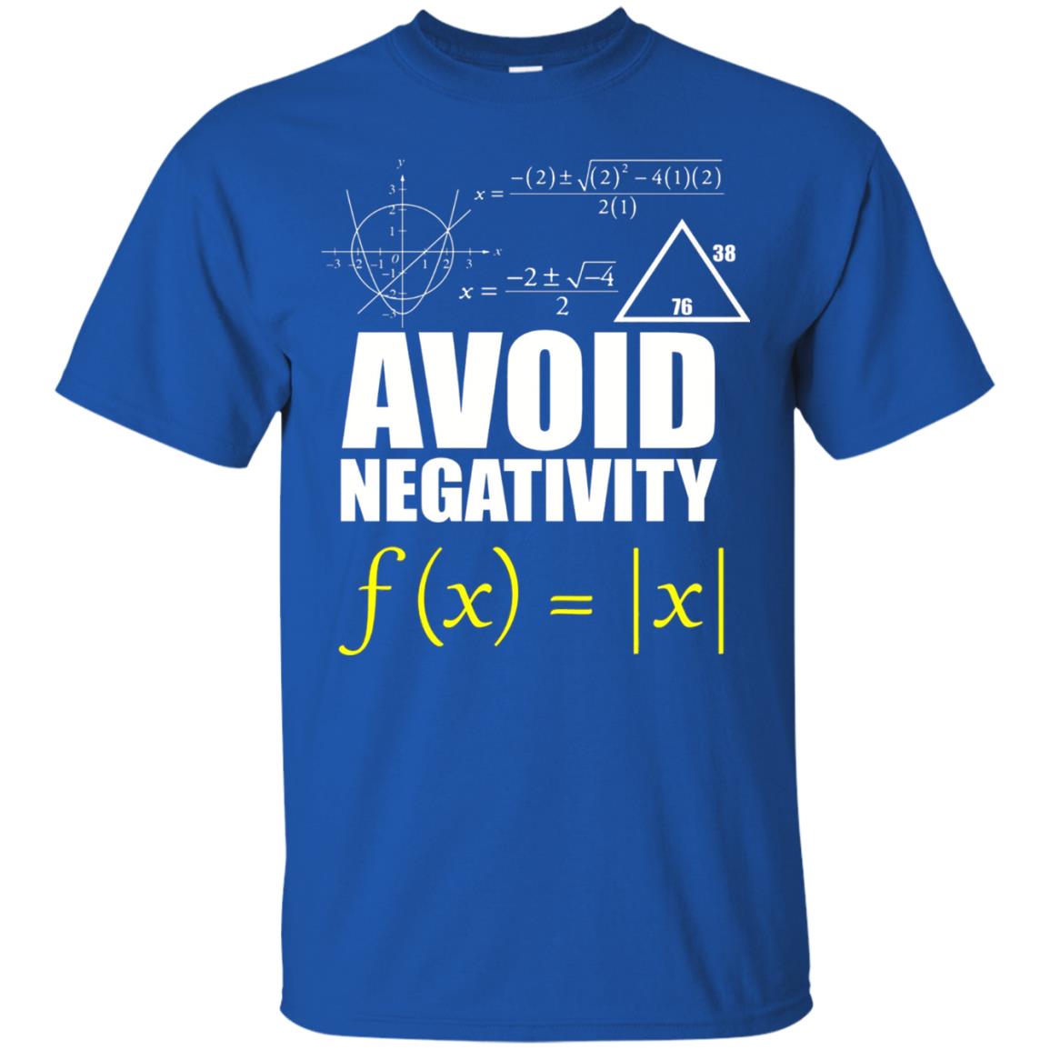 Avoid Negativity Math Teacher T-shirt Royal