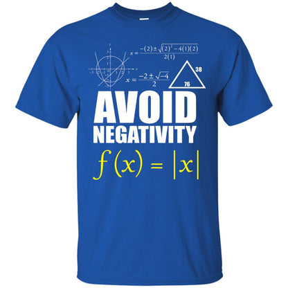 Avoid Negativity Math Teacher T-shirt Royal