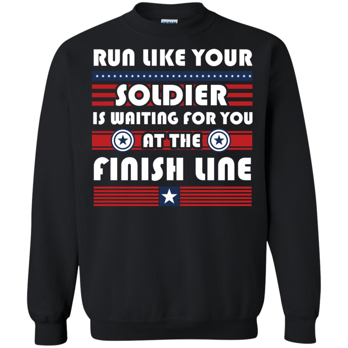 Soldier T-shirt Run Like Your Soldier Is Waiting For You At The Finish Line Black
