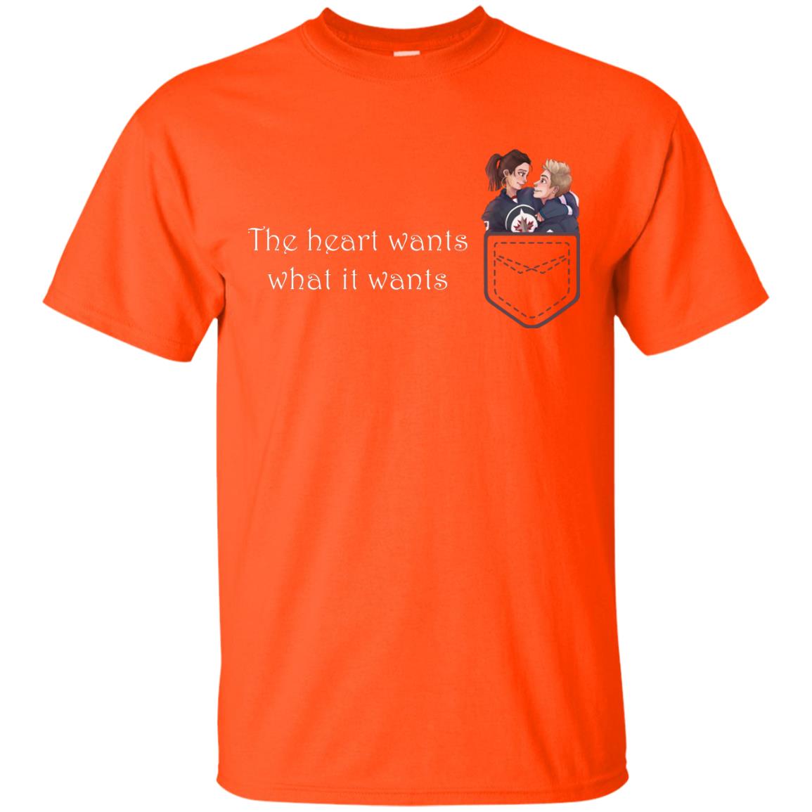 The Heart Wants What It Wants Quote Of Love T-shirt Orange