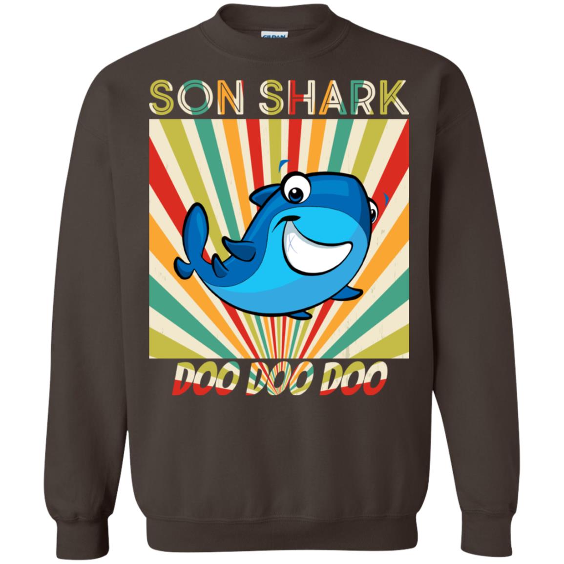 Son Shark Doo Doo Doo Family Shark Gift Shirt Dark Chocolate