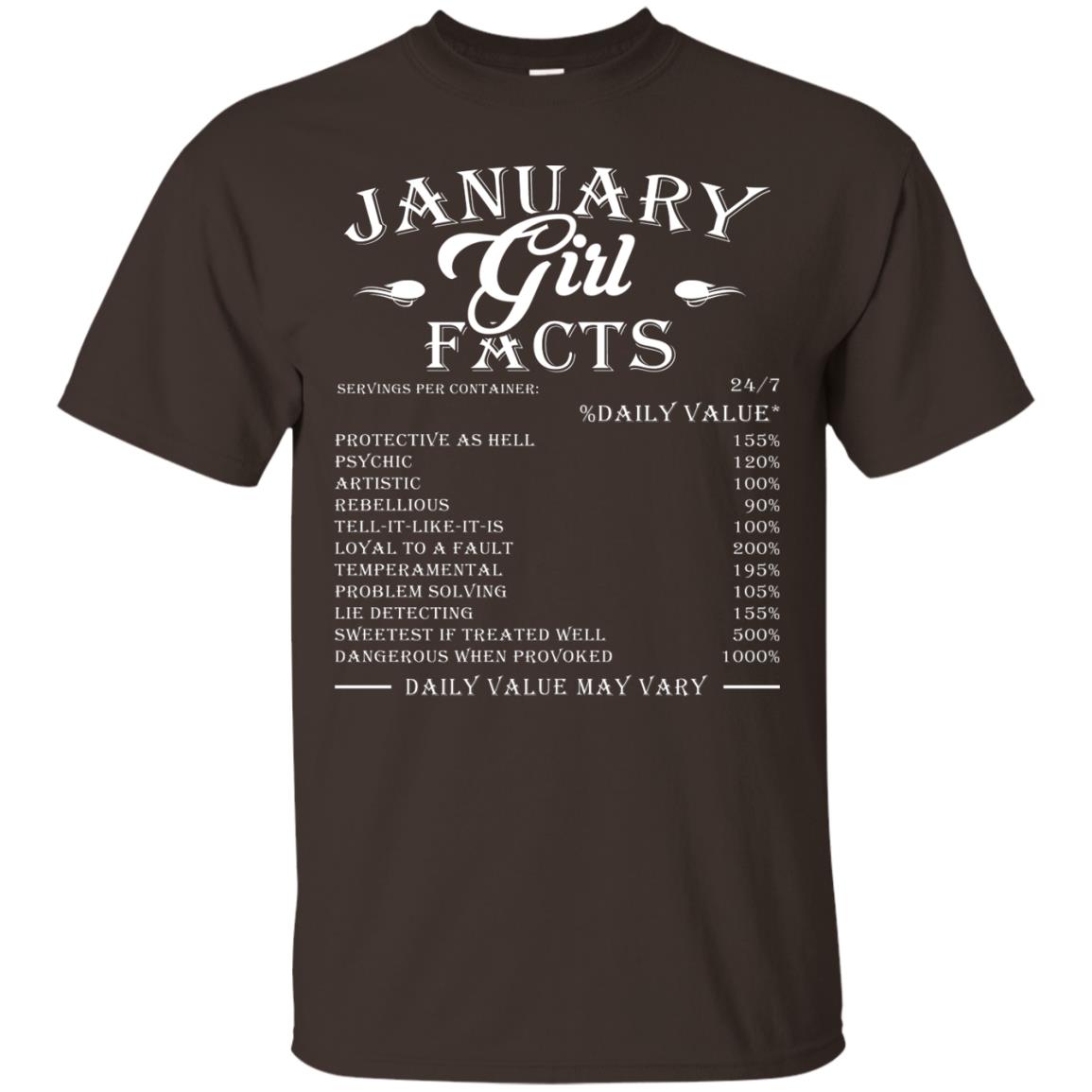 January Girl Facts Facts T-shirt Dark Chocolate